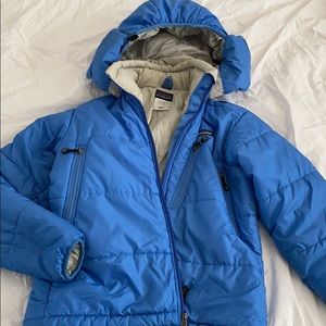 Patagonia Blue Puffer Jacket with Hood Size S